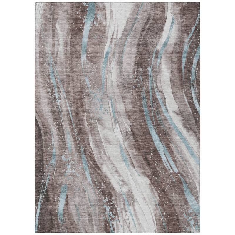 HomeRoots Abstract Transitional Rectangle Outdoor Rug