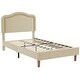 preview thumbnail 8 of 8, Twin Size Velvet Upholstered Smart LED Bed with Adjustable Height Headboard