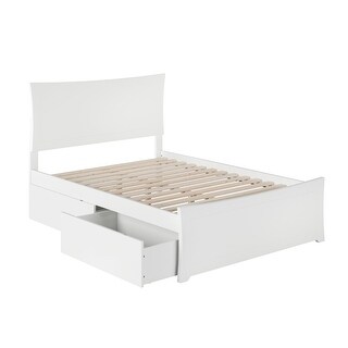 Metro Full Bed Foot Board Urban Bed Drawers White