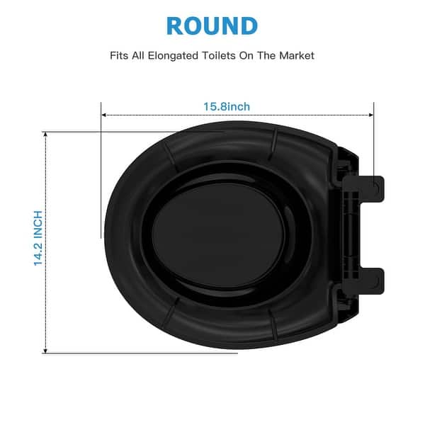 dimension image slide 3 of 4, 2 in 1 Toilet Seat for Toddlers and Adults with Built-in Potty Training Seat