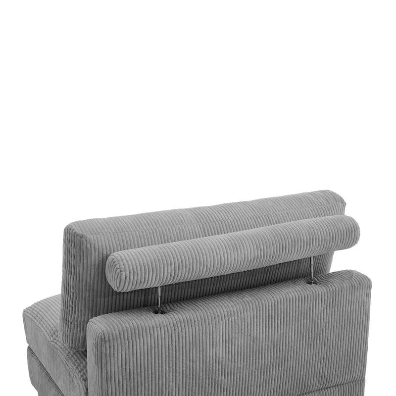 Modern Corduroy Modular Couch Sectional Sofa With Pillows