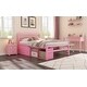 preview thumbnail 12 of 13, Pink Full Size Wood Platform Bed with Removable Storage Shelves, Built-in 2 Storage Drawers