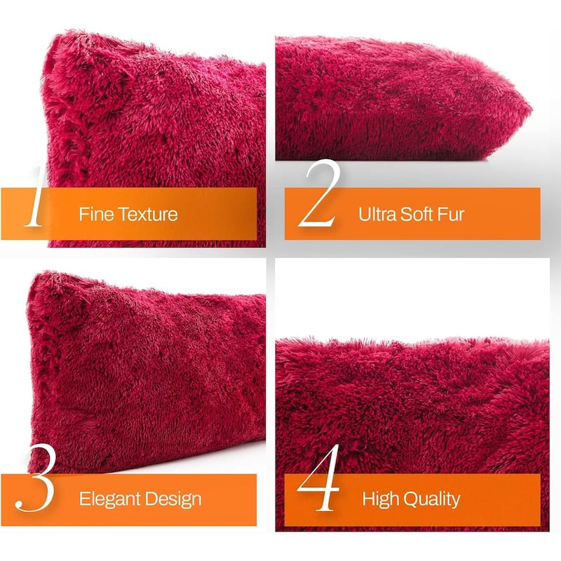 Cheer Collection 20" x 54" Long Hair Shaggy Body Pillow
