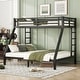 preview thumbnail 1 of 9, Industrial Metal Twin XL over Queen Bunk Bed with Two Side Ladder,Safety Guardrail for Teens and Adults Black