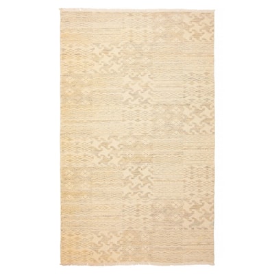ECARPETGALLERY Flat-Weave Ankara FW Khaki Wool Kilim - 4'9 x 8'0