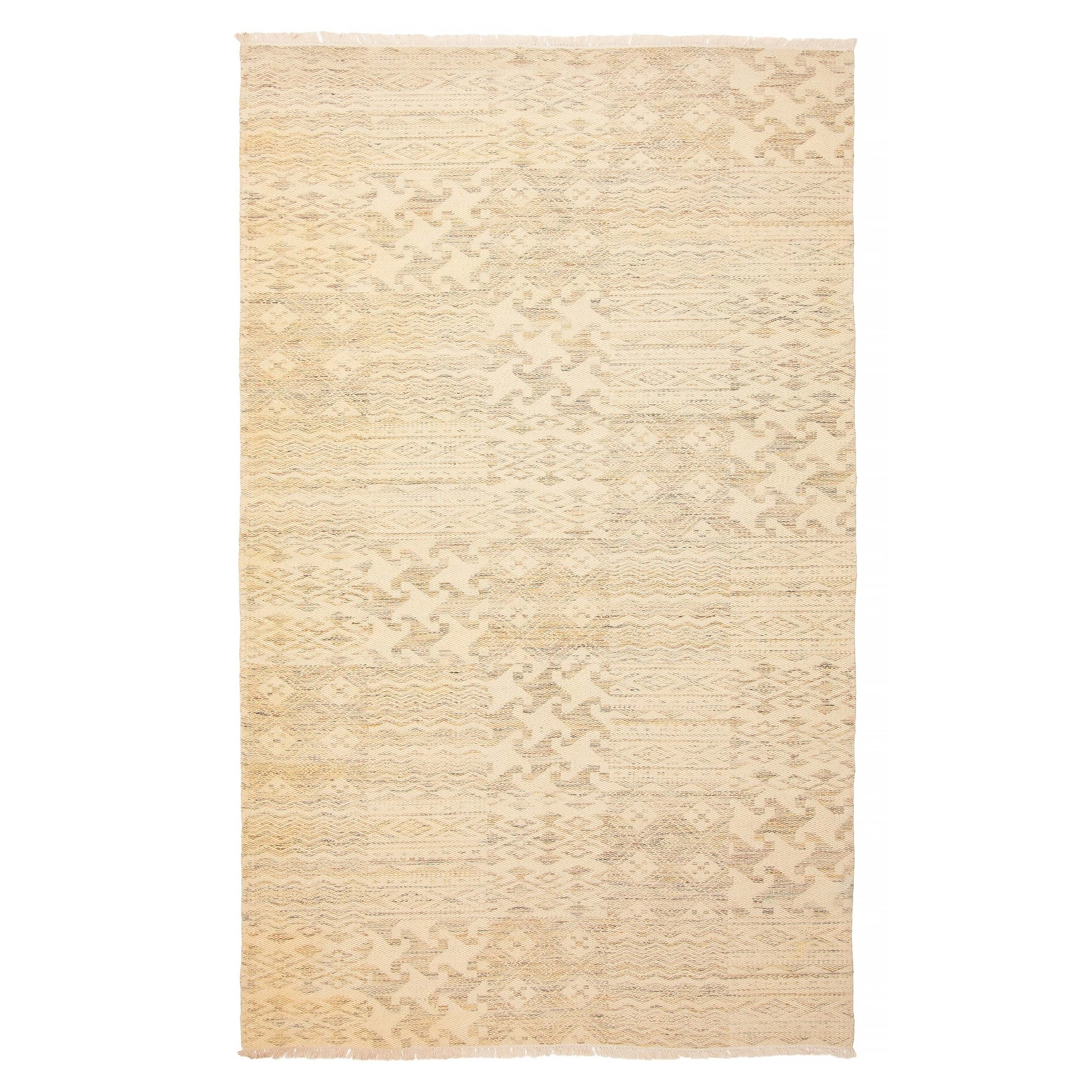 ECARPETGALLERY Flat-Weave Ankara FW Khaki Wool Kilim - 4'9 x 8'0
