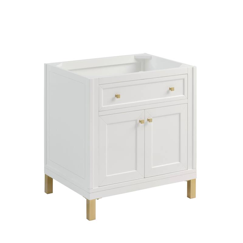 James Martin Vanities Chicago 30" Single Vanity, Glossy White - No Top
