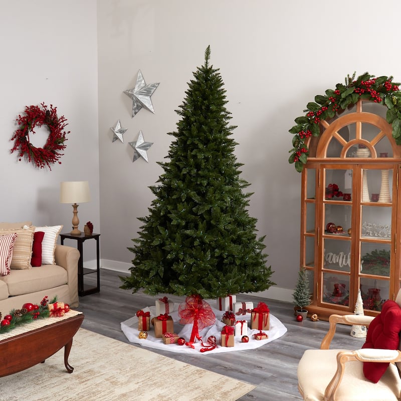9ft. Spruce Artificial Christmas Tree with 850 Color Changing Lights, Remote & 1984 Branches - Vibrant Tech Holiday X-Mas Tree
