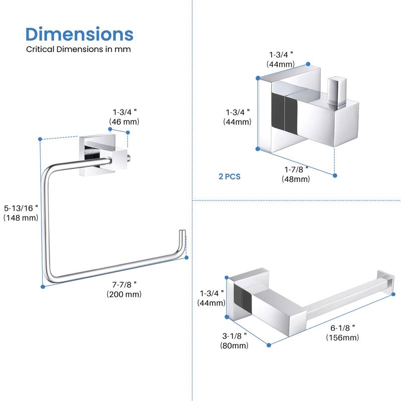 Cube 4-Piece Bathroom Hardware Set