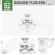 preview thumbnail 6 of 11, Hunter 52" Builder Plus Ceiling Fan with 3-Light LED Light Kit and Pull Chain - Traditional - Casual - Farmhouse - Top Rated!