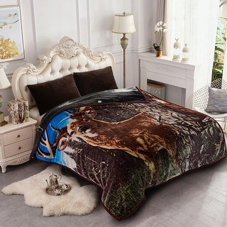 Raschel A&B Printed 2-ply Reversible Korean-style Plush Fleece Blanket