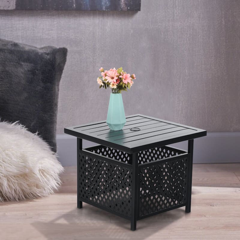 Claribelle Square Side Table with Umbrella Hole by Havenside Home - 22*22