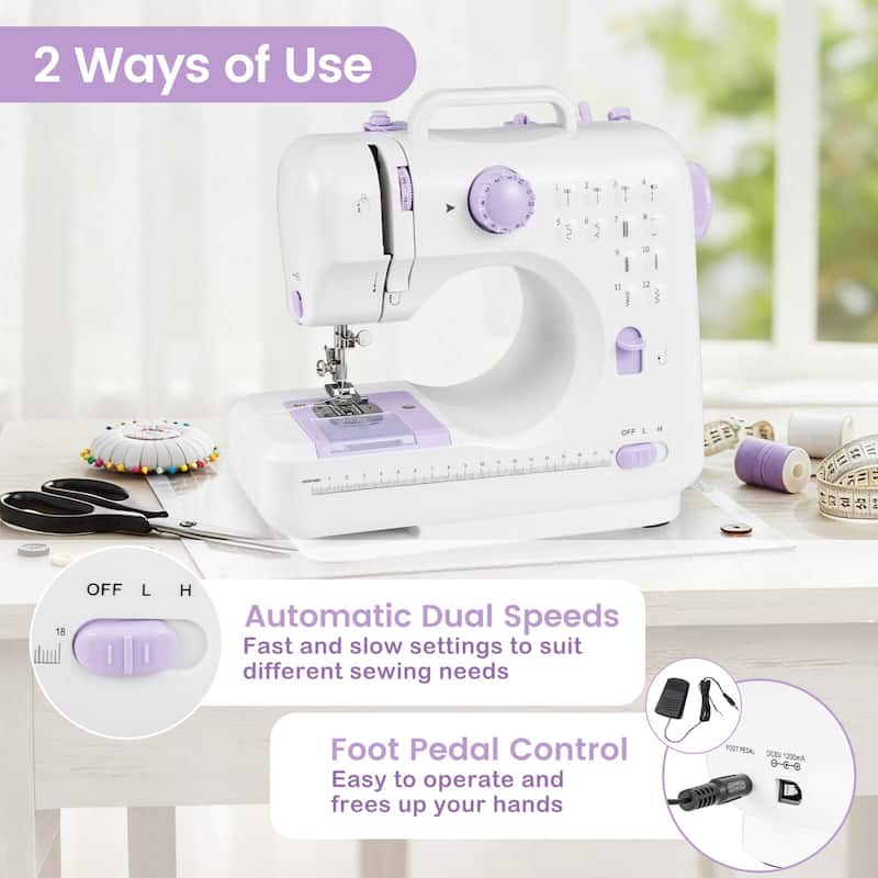 Costway Sewing Machine for Beginners Mini Sewing Machine with 12