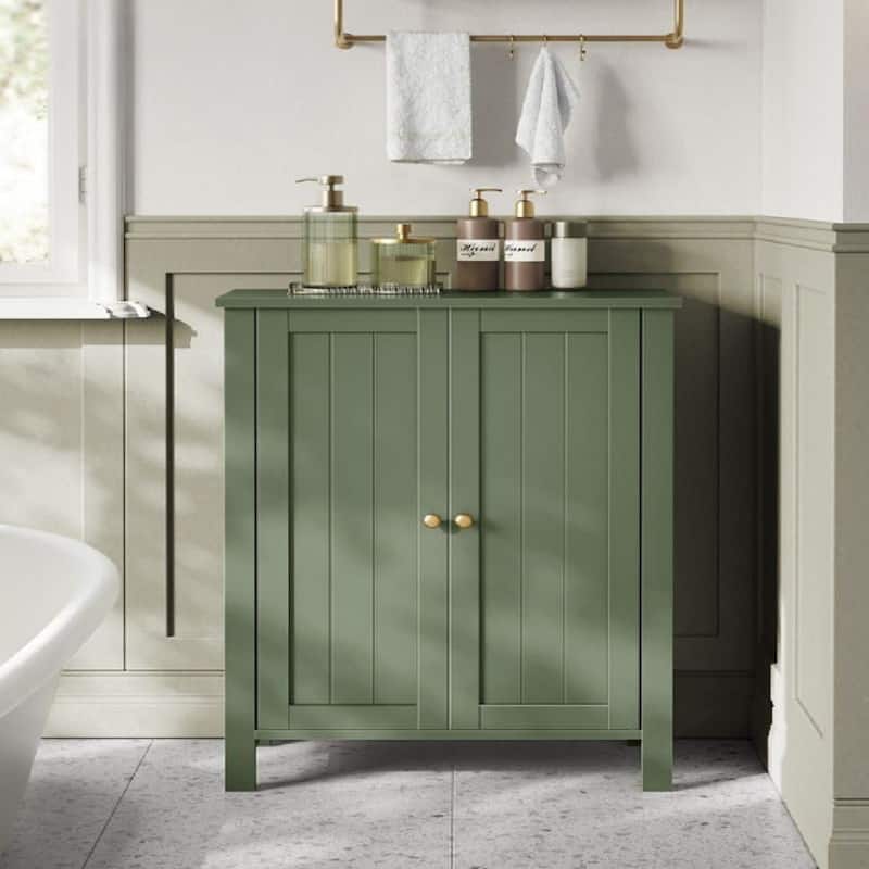 Modern Forest Green Storage Cabinet for Bathroom Adjustable Shelves and Space-Saving Design - 11.8”D x 23.6”W x 31.5”H