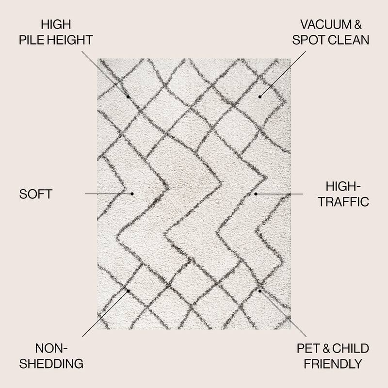 JONATHAN Y Nova Moroccan Diamond Shag Area Rug