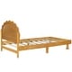 preview thumbnail 10 of 16, Walnut Wood Frame Twin Platform Bed with Cookie-Shaped
