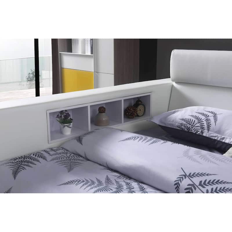 Greatime Modern Faux Leather Oversized Storage Platform Bed
