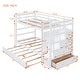 preview thumbnail 12 of 16, Twin Over Twin Wood Bunk Bed with Trundle and Staircase, White