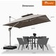 preview thumbnail 15 of 42, PURPLE LEAF 10/12 ft Square Sunbrella Patio Cantilever Umbrella with Base