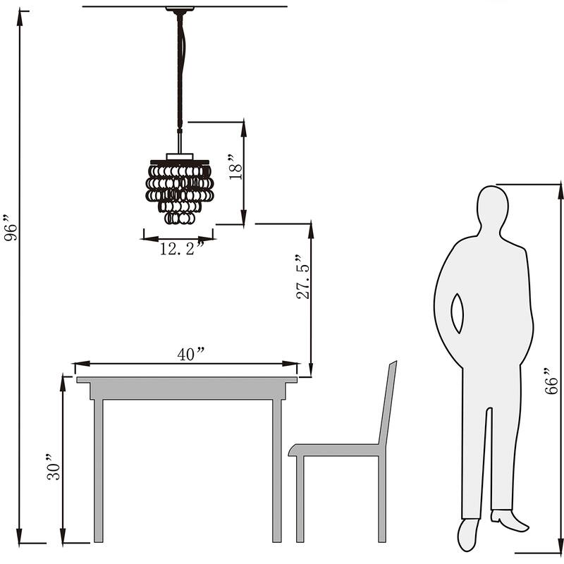 DancyHome Mese - 3 Light Coastal Capiz Shell Chandelier