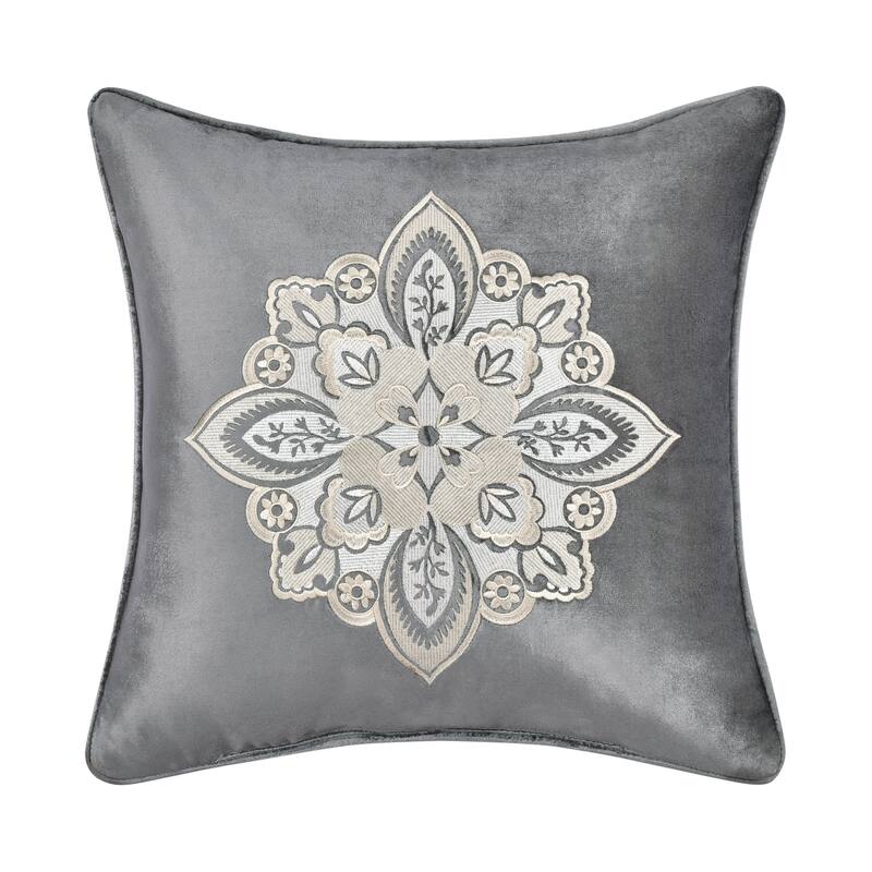 J. Queen New York Annabelle 18" Square Embellished Decorative Throw Pillow