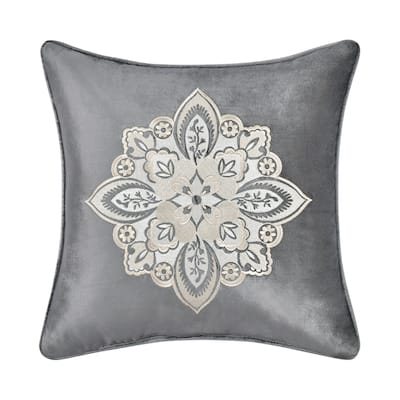 J. Queen New York Annabelle 18" Square Embellished Decorative Throw Pillow