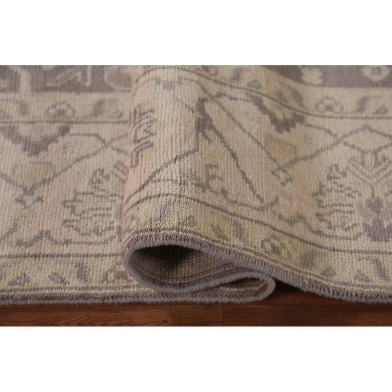 All-Over Floral Oushak Indian Area Rug Handmade Wool Carpet - 8'0"x 9'9"