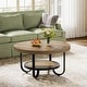 preview thumbnail 8 of 6, 31.1 Inches Brown MDF Round Coffee Table, 2-Tier Industrial Center Table for Living Room