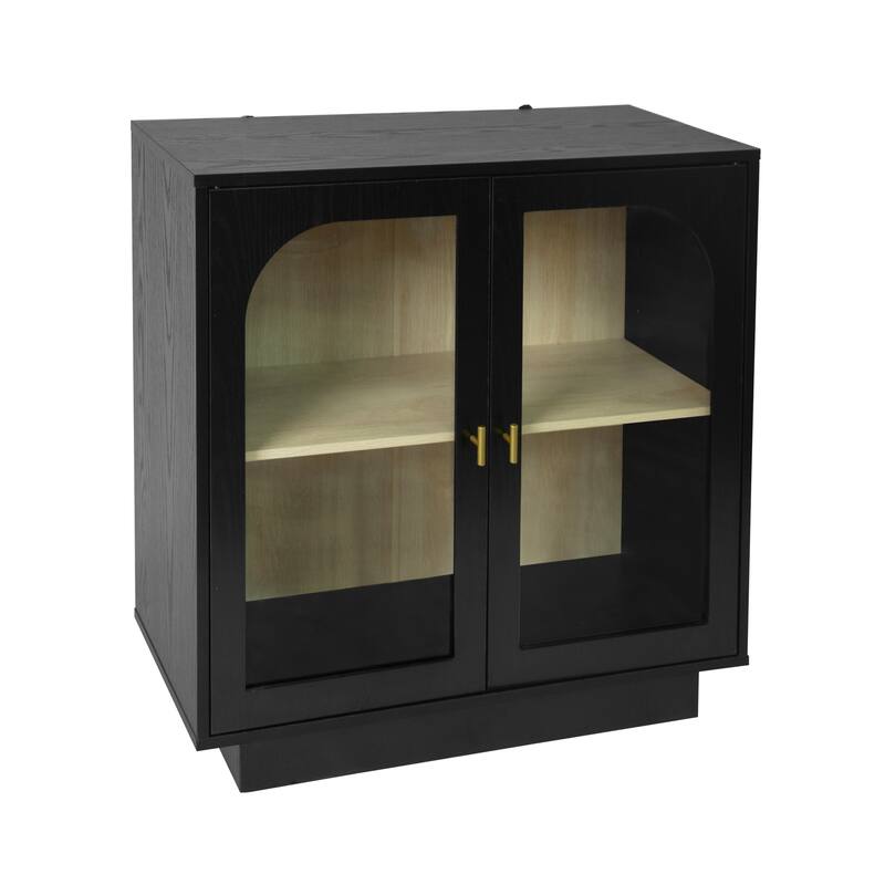 2-Door Glass Cabinet Storage Cabinet
