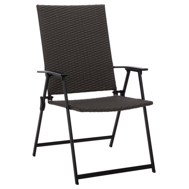 SAFAVIEH Outdoor Living Simon Folding Chair (Set of 2) - 23"W x 26"D x 38"H
