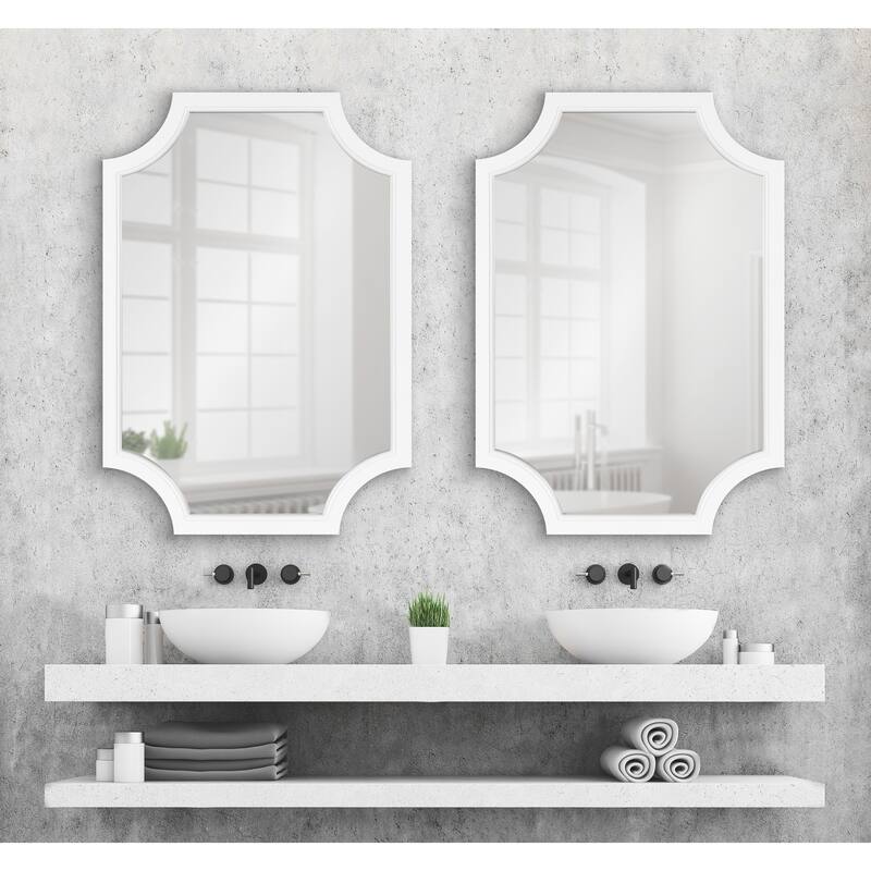 Kate and Laurel Hogan Scalloped Wood Framed Mirror