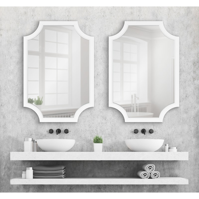 Kate and Laurel Hogan Scalloped Wood Framed Mirror