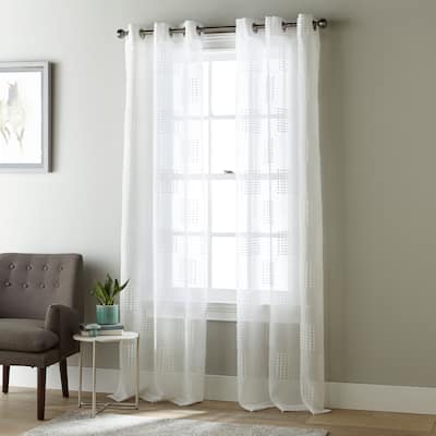 Nanshing Lara Clip Dot Semi-Sheer Curtain Panel Pair - 37 x 84"