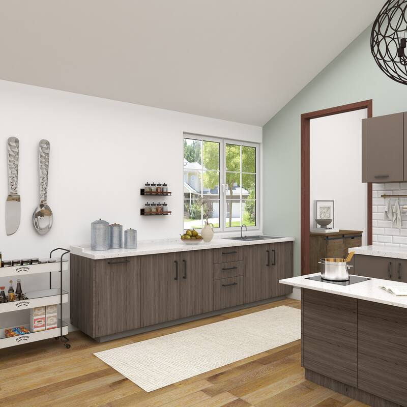 Gray Metal Galvanized Ribbed Living Room Decorative Jars with Gold Ball Knobs (Set of 3)