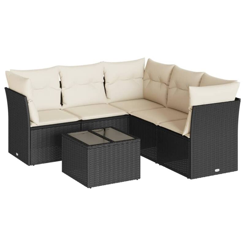 vidaXL Garden Sofa Set Black, Cream White - 21.7 x 21.7 x 14.6