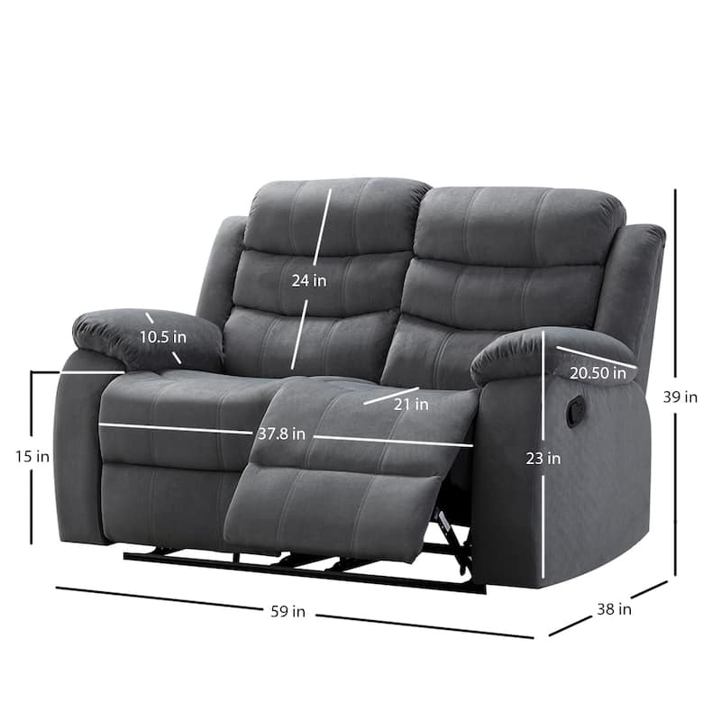 Jim Grey Upholstered Reclining Living Room Loveseat