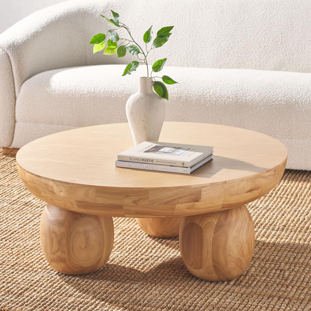 SAFAVIEH Couture Hayliette Round Wood Coffee Table - 38"W x 38"D x 15"H
