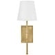 preview thumbnail 2 of 3, Lark 83770 Beale 19" Tall Hardwired Wall Sconce with White Linen Shade