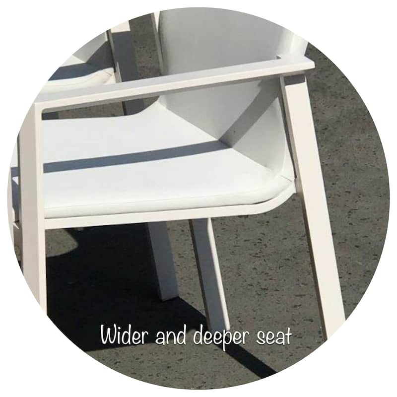 San Giovani White 9-Piece Aluminum Outdoor Dining Set with Sling Set in White - N/A
