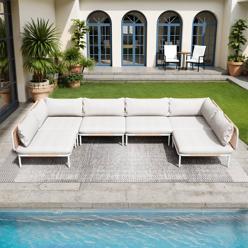 Pellebant Outdoor Sectional Sofa Patio Conversation Seating Set