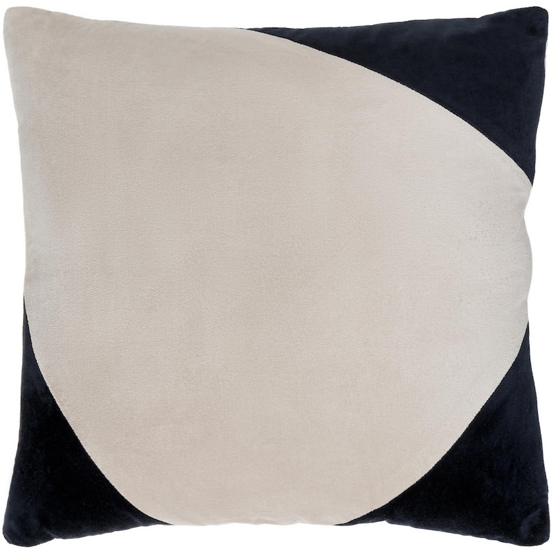 Artistic Weavers Deveron Cotton Velvet Corner Throw Pillow - 22x22 Cover Only - Black