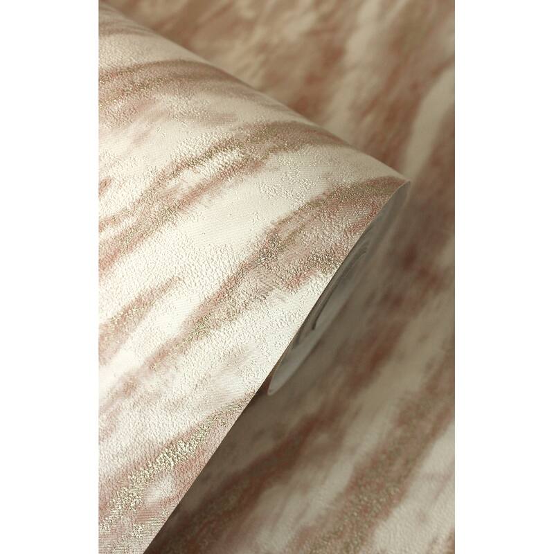Fine Decor Arran Rose Gold Swirling Stripe Wallpaper