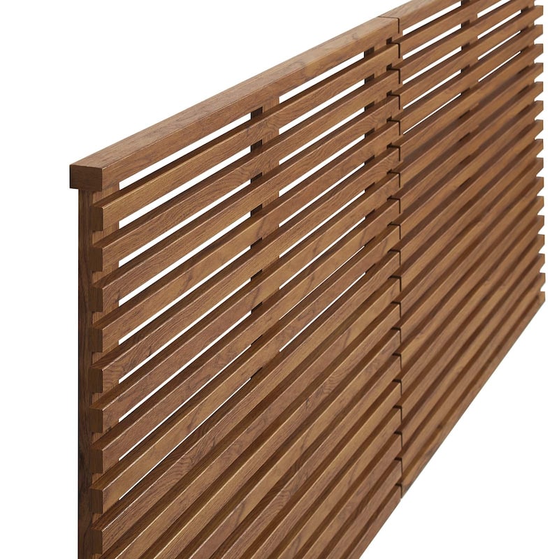 Vidalia Mid-century Modern Walnut Wooden Floating King Size Headboard