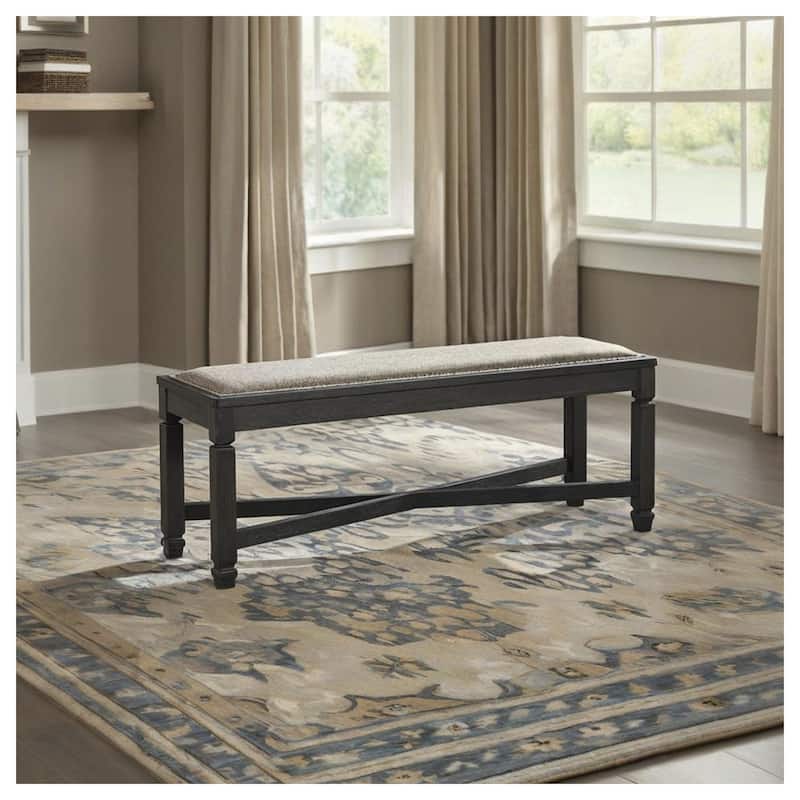Signature Design By Ashley Tyler Creek Upholstered Dining Bench - Black/Grayish Brown - Single - Black - Dining Height