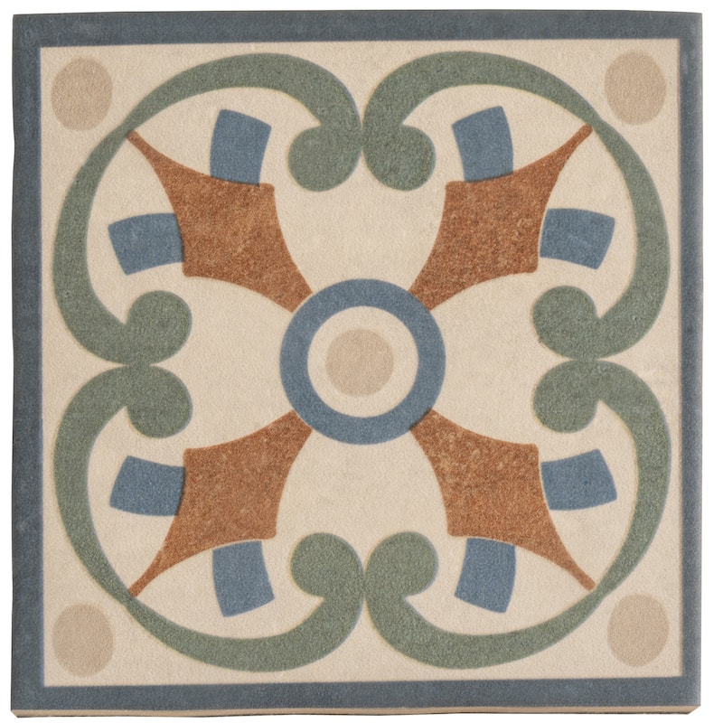 Apollo tile 6" x 6" Terralis Matte Terracotta Blue Green Porcelain Tile (4.65 sq ft/case) - 19 Pack