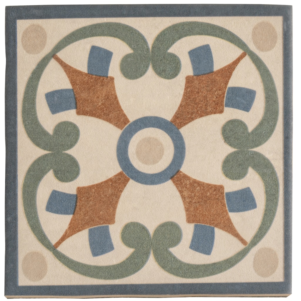 Apollo tile 6" x 6" Terralis Matte Terracotta Blue Green Porcelain Tile (4.65 sq ft/case) - 19 Pack