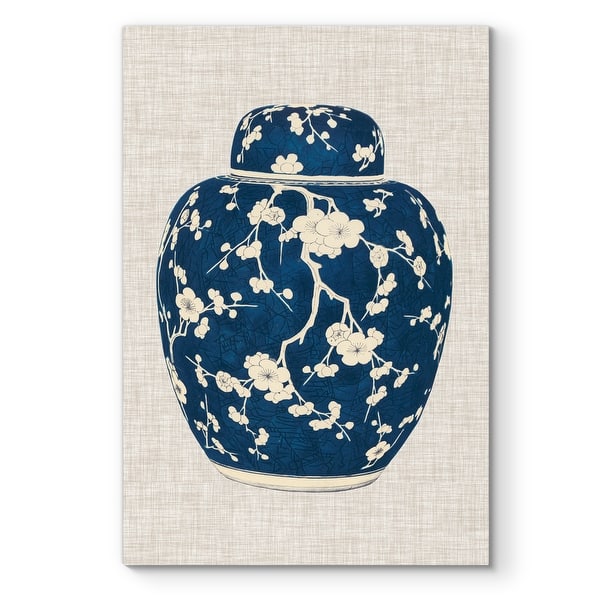 slide 2 of 10, Blue & White Ginger Jar-Premium Gallery Wrapped Canvas