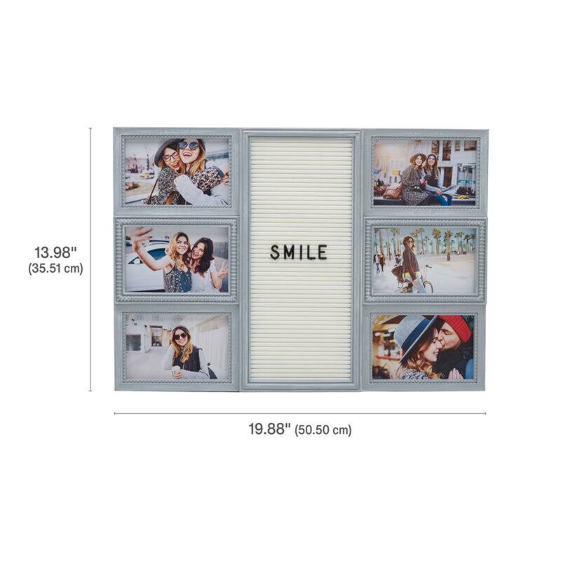 Melannco 6-Opening Distressed Gray Pin Board Collage Photo Frame, 20X14 Inch