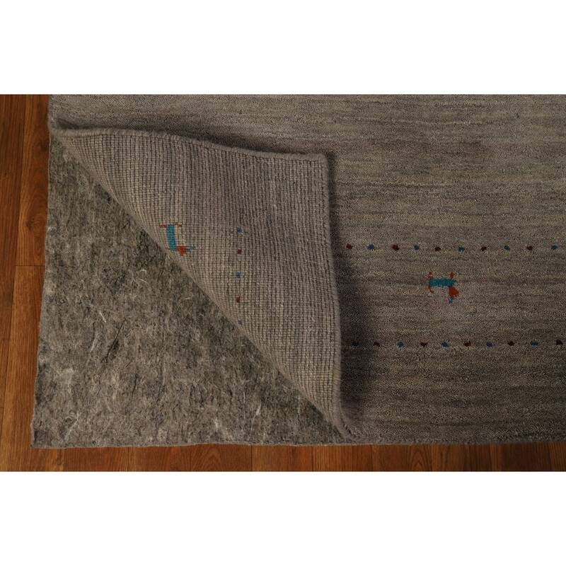 Gabbeh Modern Area Rug Handmade Grey Tribal Wool Carpet - 5'3" x 7'6"