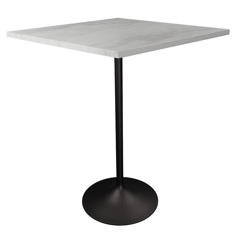 Square Bar Height Dining Table with Resin Top and Stainless Steel Base - 36"
